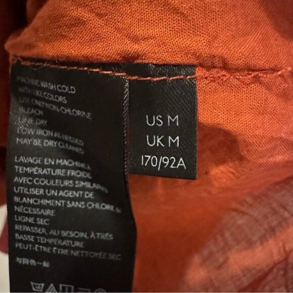 Urban Outfitters Rust Satin Wrap Dress Short Sleeve Size Medium Boho Autumncore - Picture 9 of 11